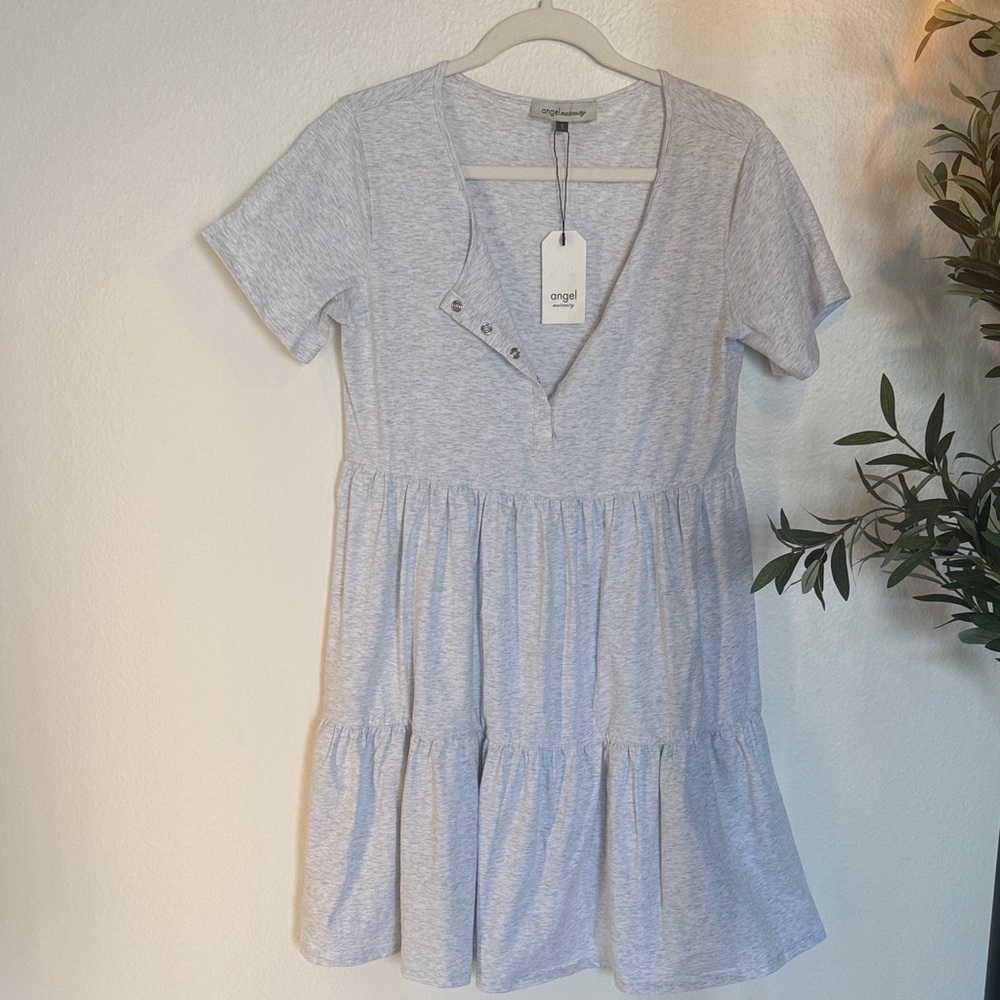 Angel Light Gray Short Sleeve Dress